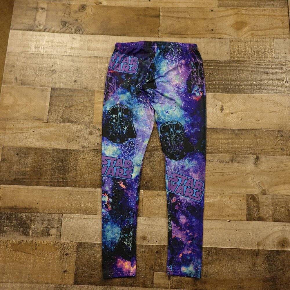 Star Wars astral pajama leggings Darth Vader women's medium black purple Disney - Picture 9 of 11